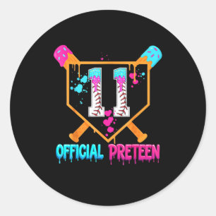 Sticker Rond Baseball 11 ans Crème glacée goutte à goutte 11e a