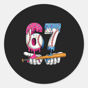 Sticker Rond Baseball 67 Crème Glacée Dégoulinante Six Sept Gar