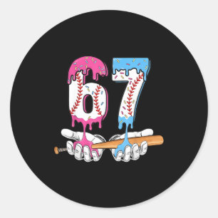 Sticker Rond Baseball 67 Crème Glacée Dégoulinante Six Sept Gar