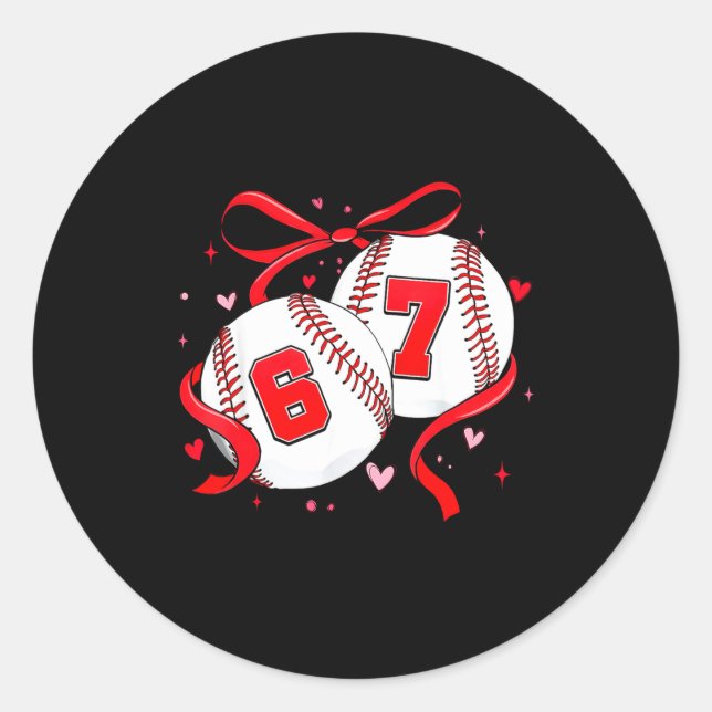 Sticker Rond Baseball 67 Six Seven Mème Coquette Arc Saint-Vale (Devant)