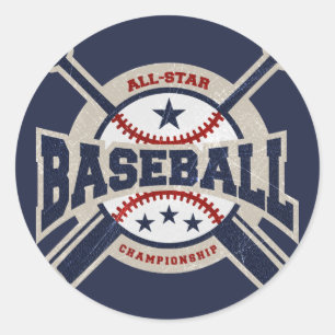 Sticker Rond Baseball All Star Team Sport Anniversaire