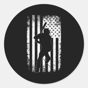 Sticker Rond Baseball américain