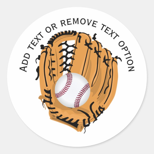 Sticker Rond Baseball and Baseball Glove (Devant)