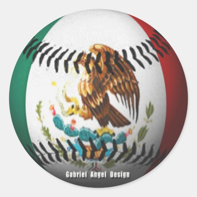 Sticker Rond Baseball au Mexique (Devant)