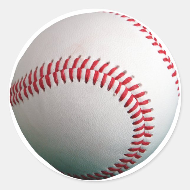 Sticker Rond Baseball avec Red Stitch (Devant)