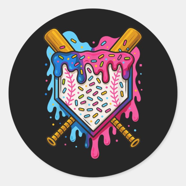 Sticker Rond Baseball Boys Ice Cream Driam Baseball (Devant)