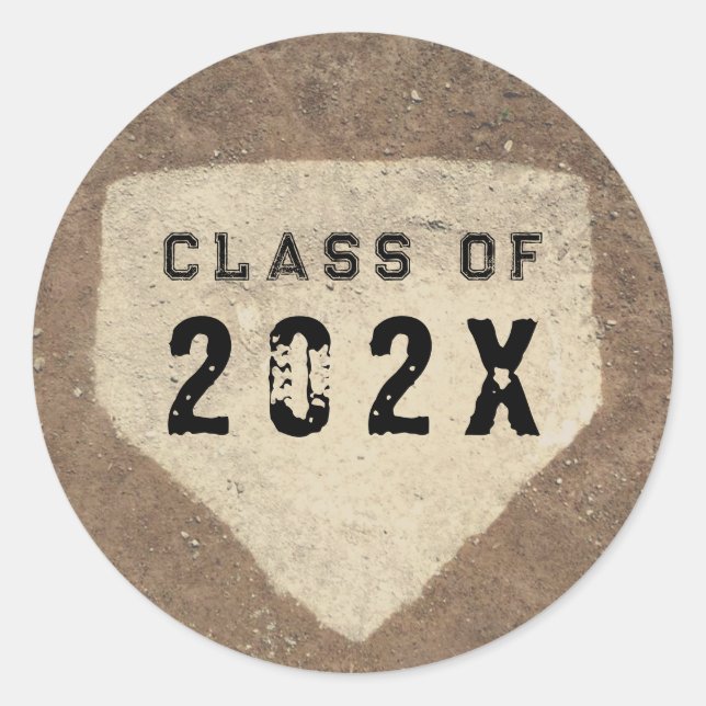 Sticker Rond Baseball de fin d'études (Devant)