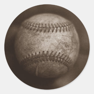 Sticker Rond Baseball de Sepia vintage