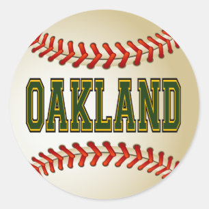 STICKER ROND BASEBALL D'OAKLAND