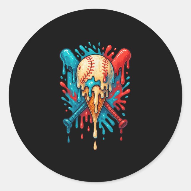 Sticker Rond Baseball Drip Baseball Lifestyle 101 Jeunes Garçon (Devant)