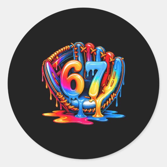 Sticker Rond Baseball Drip Ice Cream 67 Baseball Lifestyle 101  (Devant)