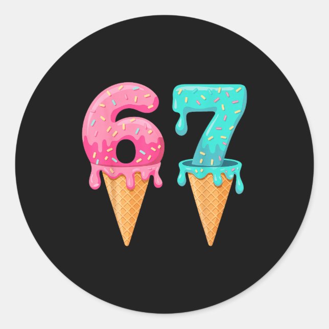 Sticker Rond Baseball Drip Ice Cream 67 Baseball Lifestyle 101  (Devant)