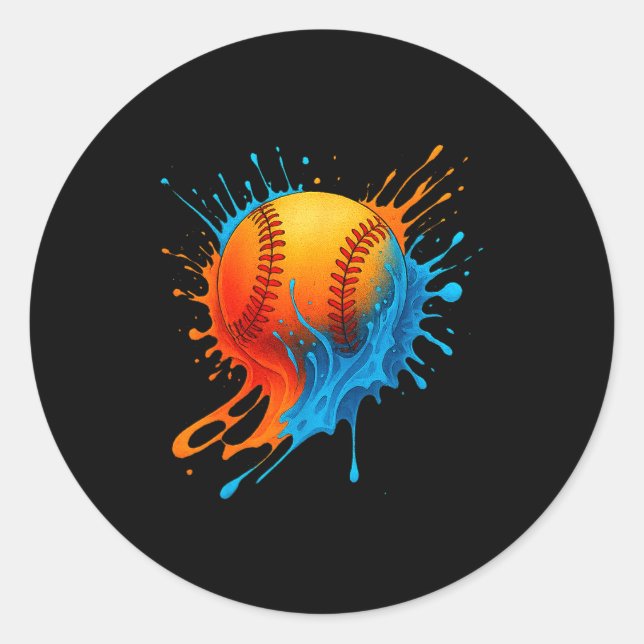 Sticker Rond Baseball Drip Team For Boys And Girls Ice Cream Co (Devant)