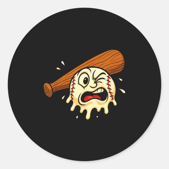 Sticker Rond Baseball Drip Team For Boys Ice Cream Cool  (Devant)