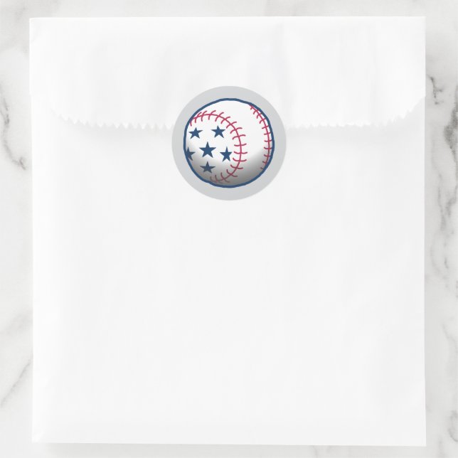 Sticker Rond Baseball du 4 juillet (Sac)
