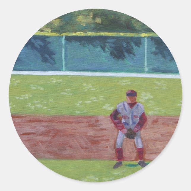 Sticker Rond Baseball en mer (Devant)