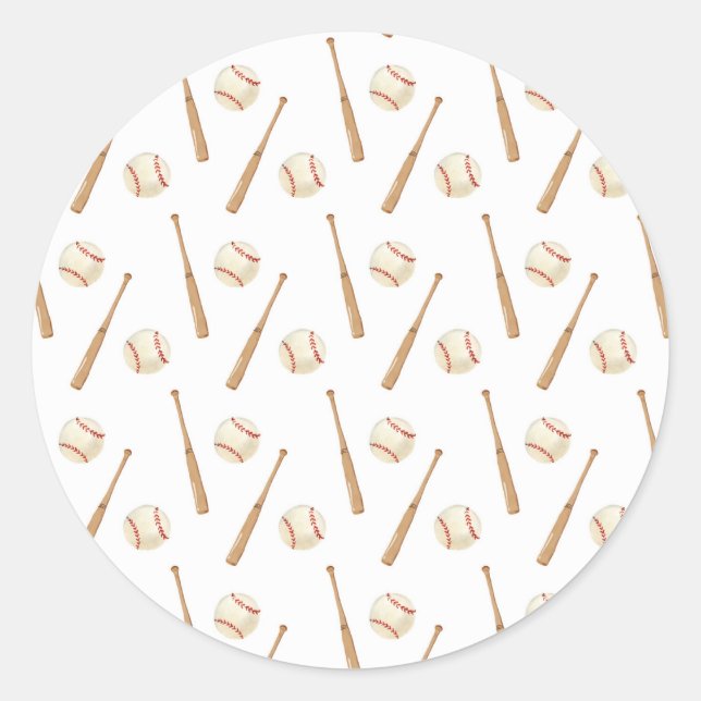 Sticker Rond Baseball et chauve-souris (Devant)