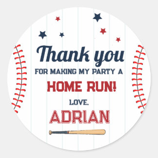 Sticker Rond Baseball Favoriser Merci Anniversaire