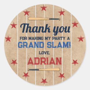 Sticker Rond Baseball Favoriser Merci Anniversaire