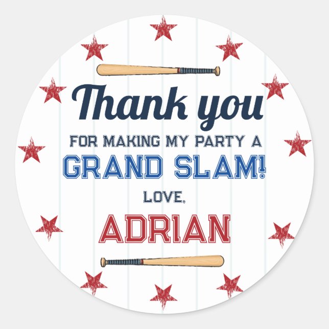 Sticker Rond Baseball Favoriser Premier Anniversaire Aquarelle (Devant)