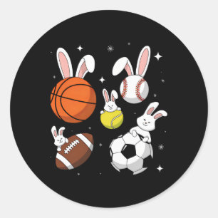 Sticker Rond Baseball Football Football Football Sport Pâques