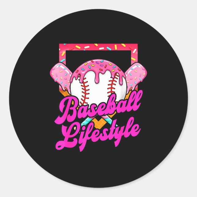 Sticker Rond Baseball Life Lifestyle Home Plate Ice Cream Drip  (Devant)