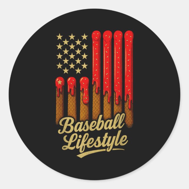 Sticker Rond Baseball Lifestyle 101 Apparel Youth Baseball Drip (Devant)