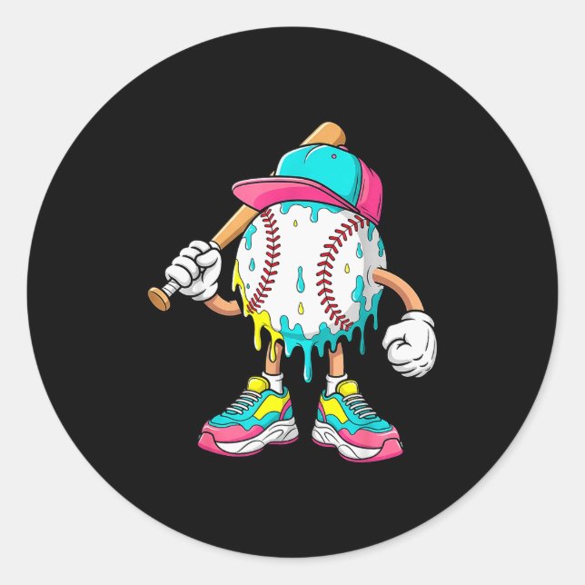 Sticker Rond Baseball Lifestyle 101 Apparel Youth Baseball Drip (Devant)
