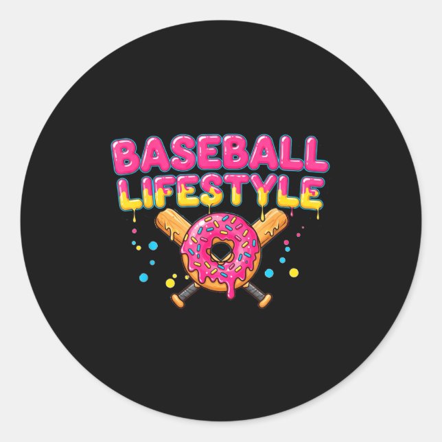 Sticker Rond Baseball Lifestyle 101 Apparel Youth Drip Baseball (Devant)
