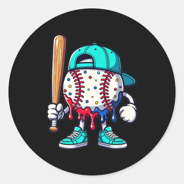 Sticker Rond Baseball Lifestyle 101 Apparel Youth Drip Baseball (Devant)