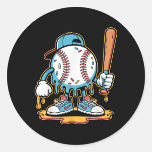 Sticker Rond Baseball Lifestyle 101 Tee Youth Baseball Drip Ice