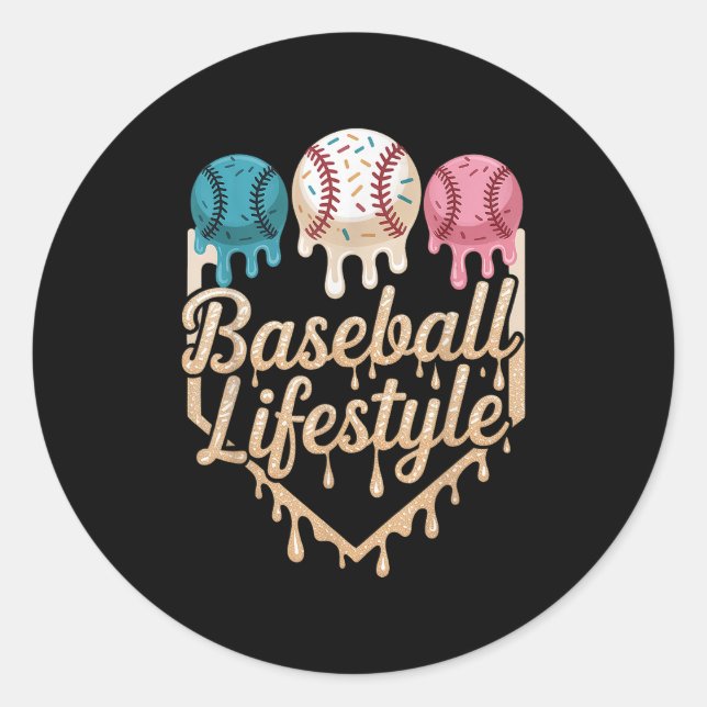 Sticker Rond Baseball Lifestyle 101 Vêtements Jeune Baseball Dr (Devant)