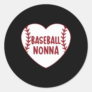 Sticker Rond Baseball Nonna He Baseball Fête Des Mères De Grand