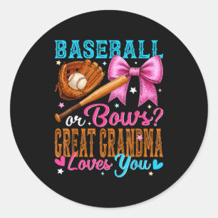 Sticker Rond Baseball Ou Arcs Grande Mère Vous Aime Révélation