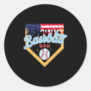 Sticker Rond Baseball Papa Crème Ice Drip Funny Baseball Pères