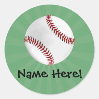 Sticker Rond Baseball personnalisé sur Garçons verts