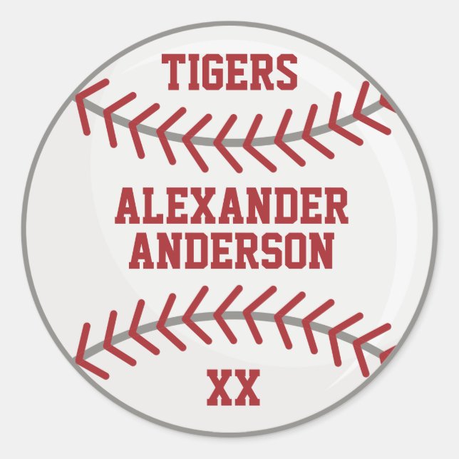 Sticker Rond Baseball Personnaliser  (Devant)