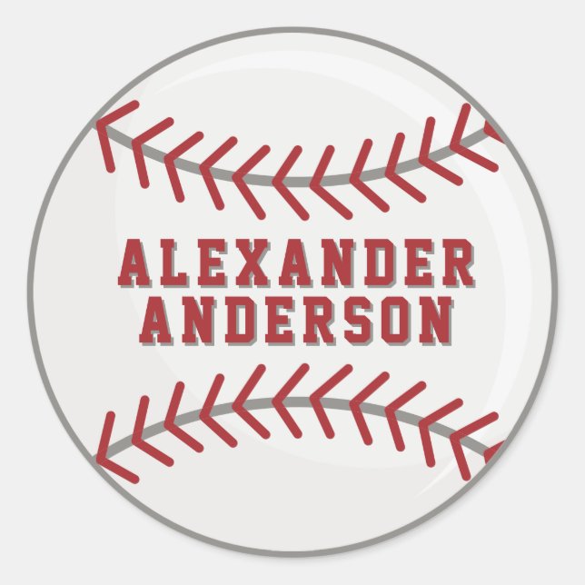 Sticker Rond Baseball Personnaliser  (Devant)