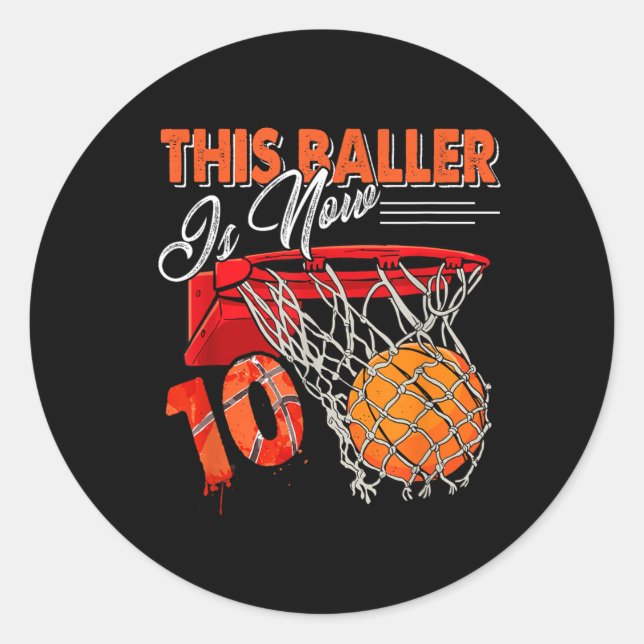 Sticker Rond Baseball pour 10ème anniversaire (Devant)