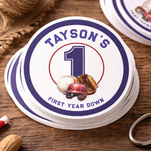 Sticker Rond Baseball Première Année 1er Anniversaire