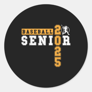Sticker Rond Baseball Senior Night Baseball Senior 2025 Graduat