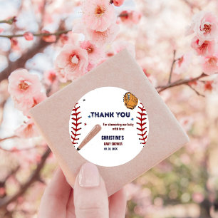 Sticker Rond Baseball Sport Baby shower fête Classique