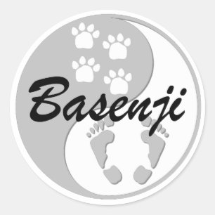 Sticker Rond basenji de yang de yin