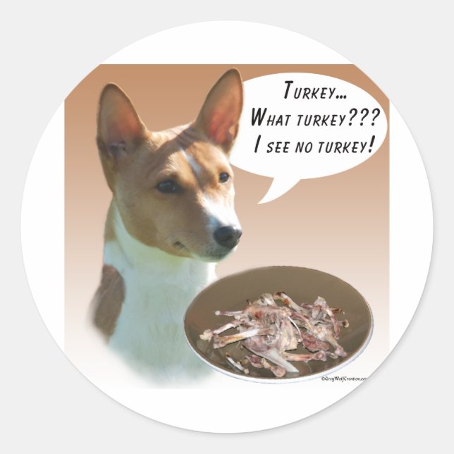 Sticker Rond Basenji Turquie (Devant)