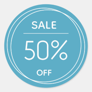 Sticker Rond Basique de promotion de magasin bleu