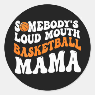 Sticker Rond Basket à bouche haute Mama Retro Wavy Super
