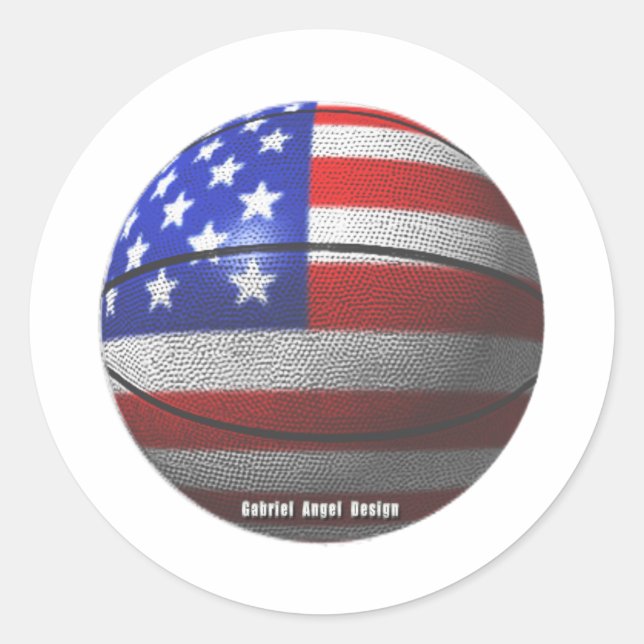 Sticker Rond Basket américain (Devant)