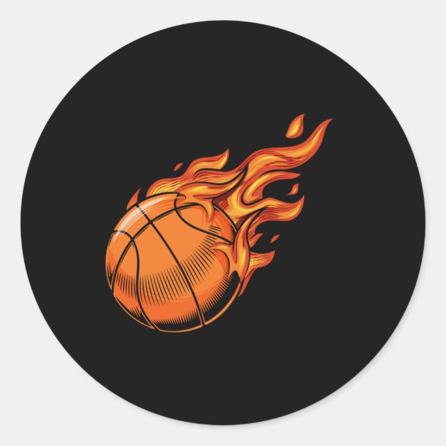 Sticker Rond Basket-ball 8 (Devant)