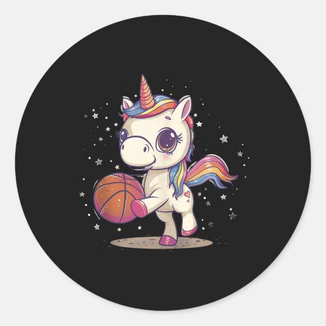 Sticker Rond Basket-ball Art Basketball Lover Dessin U mignon (Devant)