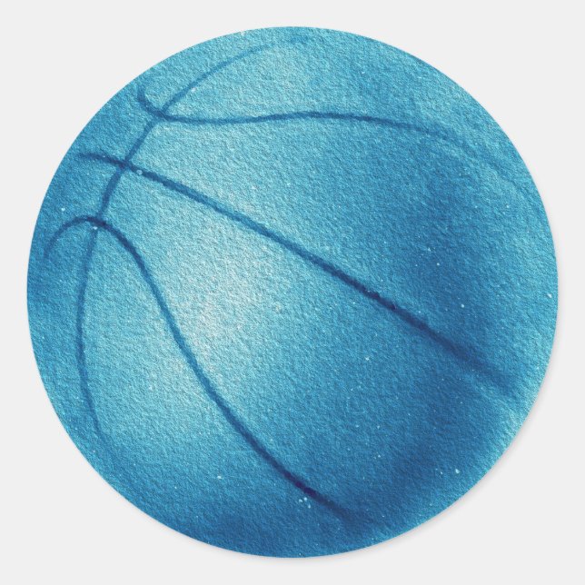 Sticker Rond Basket-ball Blue Pop Art (Devant)